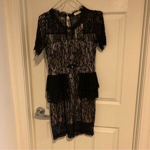 Chic Black Lace Mini Dress